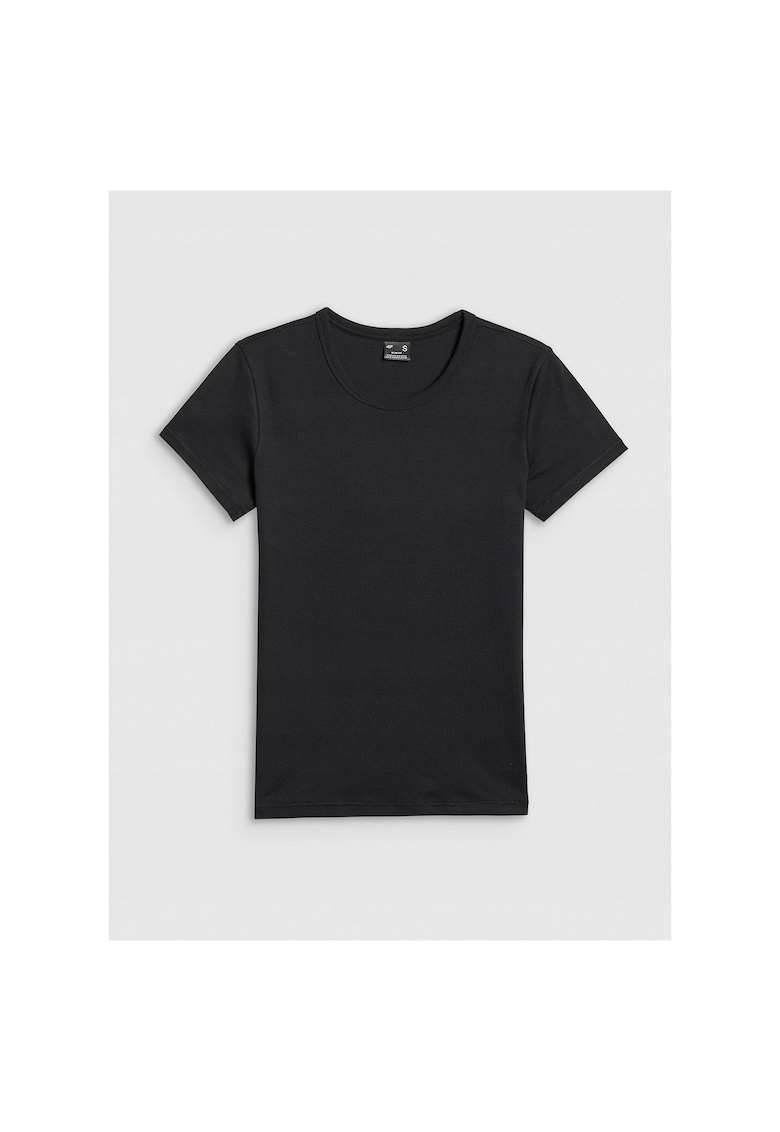 Tricou sport dama negru - bumbac - slim fit - pentru primavara-vara -