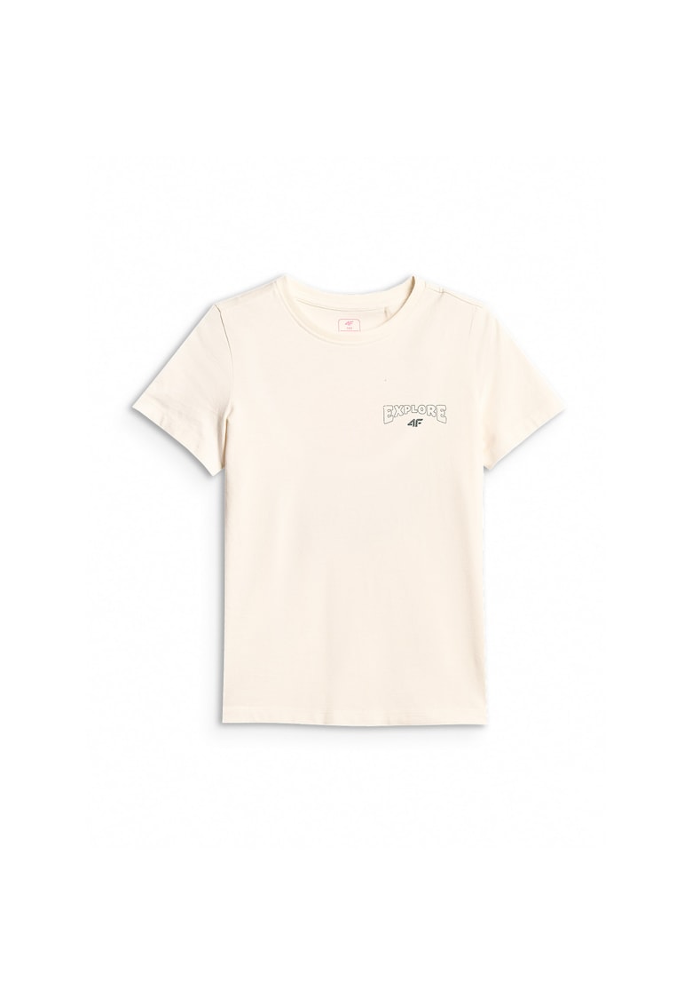 Tricou copii alb - bumbac - pentru fete
