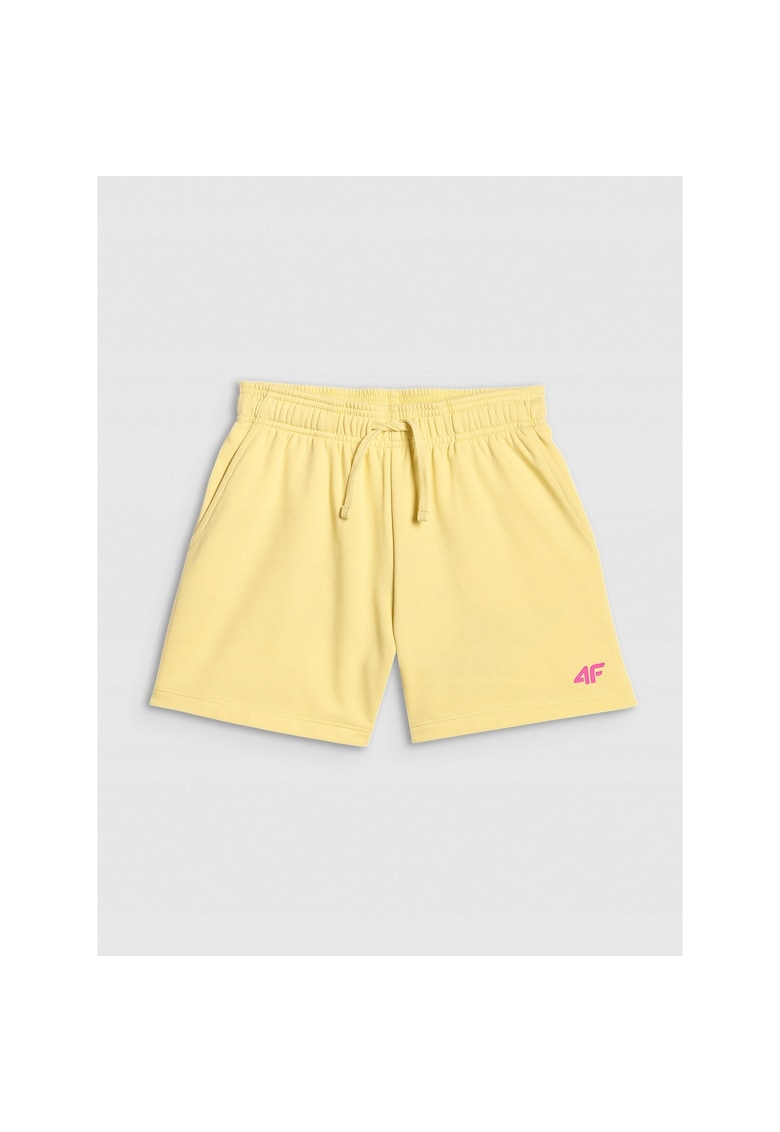 Pantaloni sport copii - galben - bumbac - croiala lejera - talie reglabila