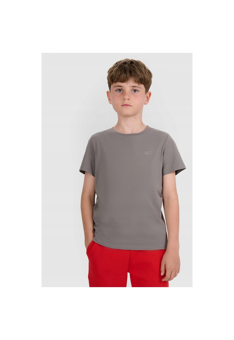 Tricou copii gri - oversize - bumbac - pentru baieti - confortabil - versatil