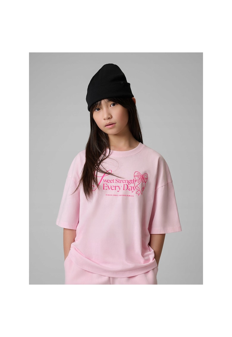 Tricou copii roz - bumbac - pentru fete