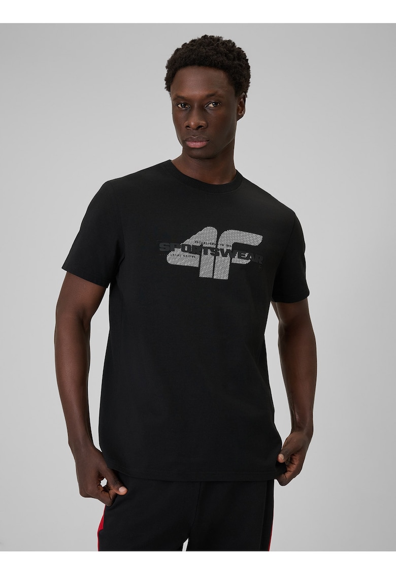 Tricou barbati - negru - din bumbac - regular - confortabil