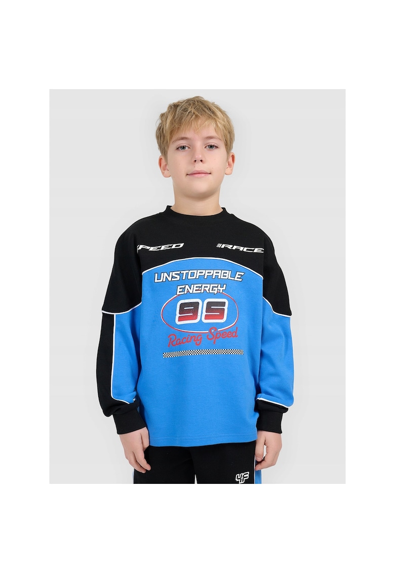 Bluza sport baieti JRSS26TSWSM2816-33S - 4F - Albastru/Negru