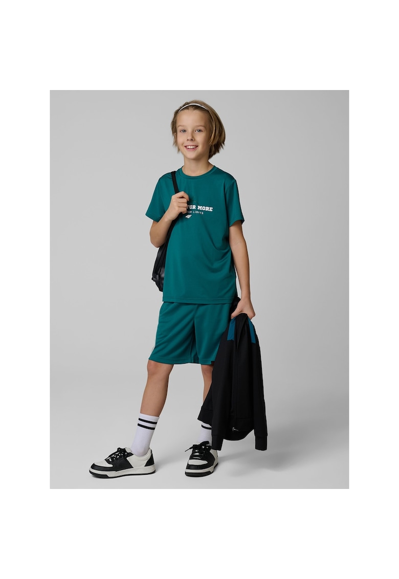 Tricou sport copii turcoaz - regular - uscare rapida - material sintetic durabil