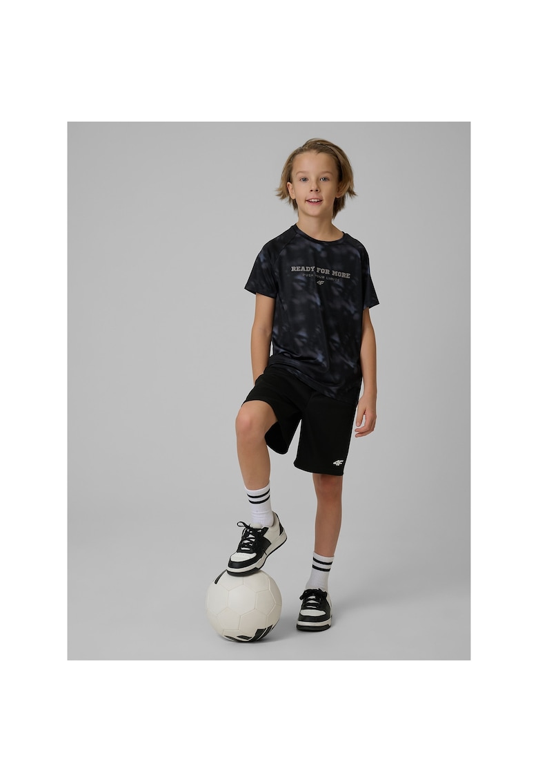 Pantaloni scurti sport pentru baieti - negru - uscare rapida - material sintetic