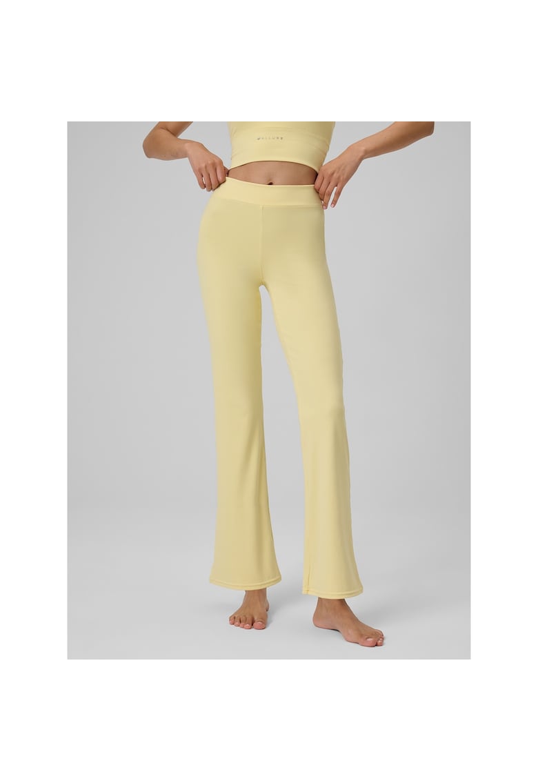 Pantaloni sport dama - galbeni - talie inalta - tehnologie 4F Dry - de yoga