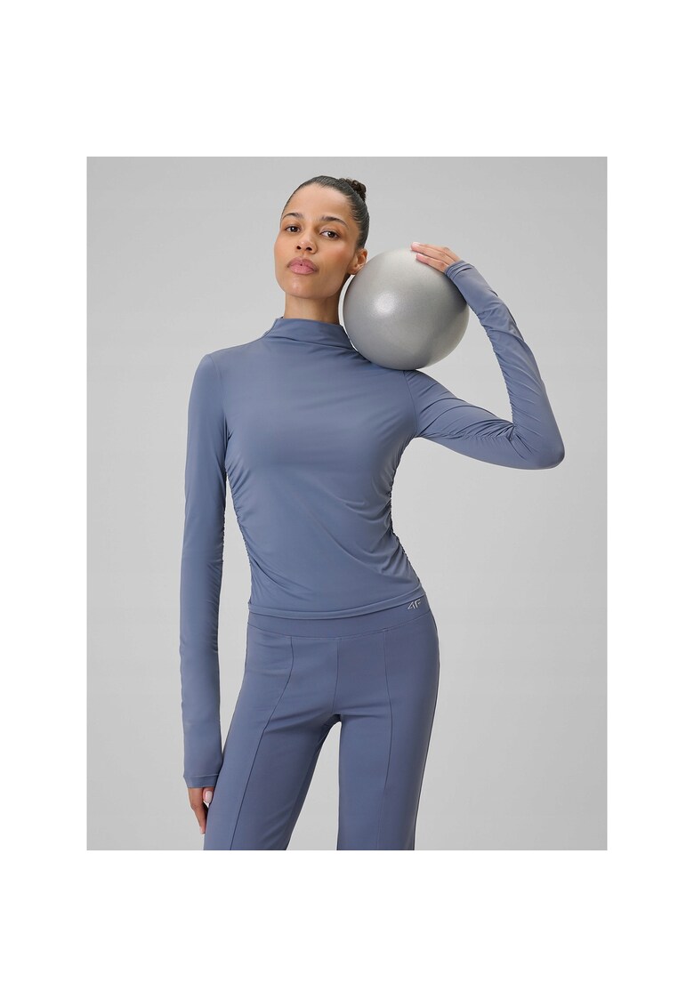 Bluza sport dama maneca lunga - albastru - slim - uscare rapida