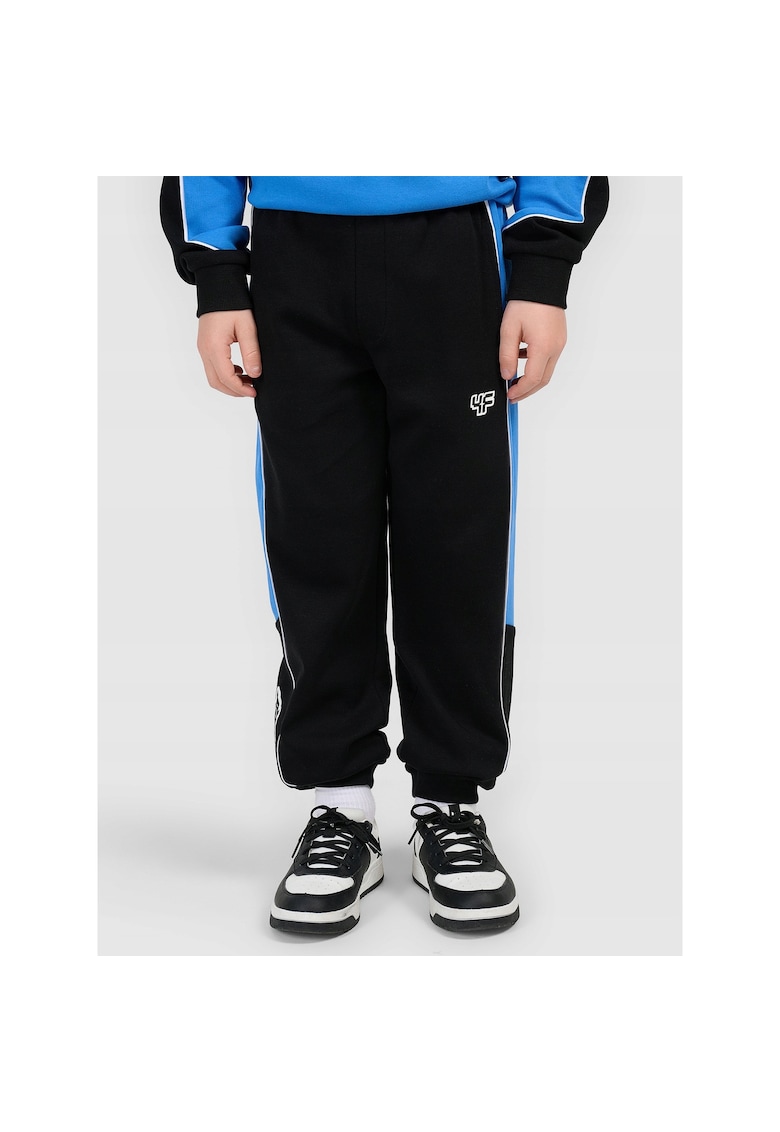 Pantaloni sport baieti - bumbac - negru/albastru