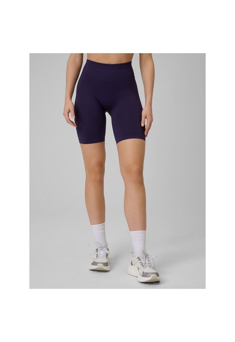 Pantaloni scurti de ciclism - violet - talie inalta - fara cusaturi