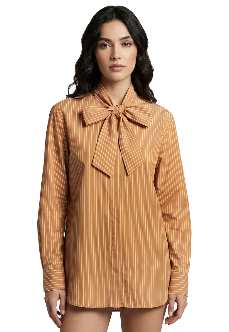 Bluza tip camasa cu dungi si guler cu funda -