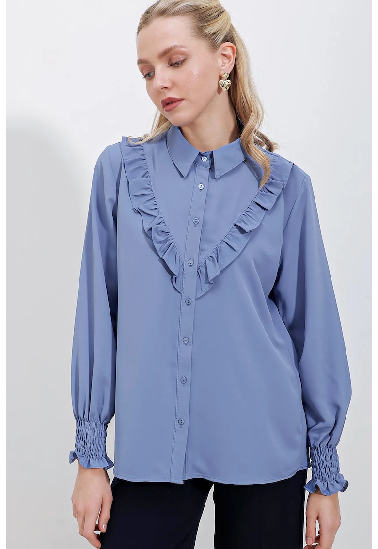 Camasa - Albastru - Textil - Pentru dama - Albastru