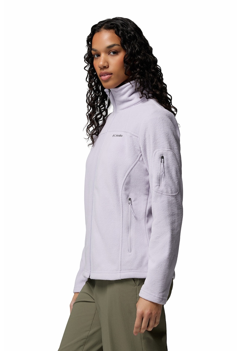 Bluza din fleece cu fermoar pentru trekking Fast Trek II - Negru/Liliac prafuit