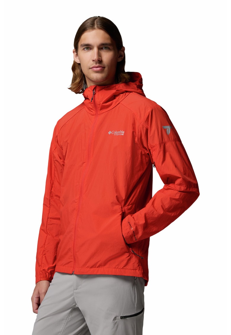 Jacheta cu gluga pentru trekking si drumetii Loop Trail II - Portocaliu mandarina