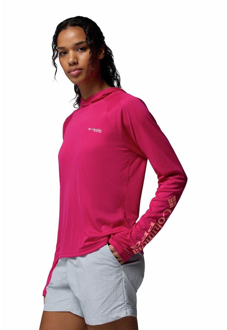 Hanorac cu maneci raglan pentru trekking Tidal - Fucsia