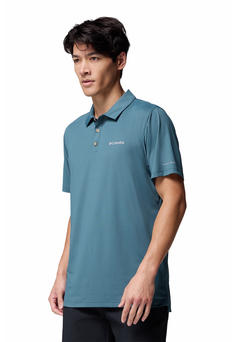 Tricou polo pentru trekking Tech Trail - Albastru