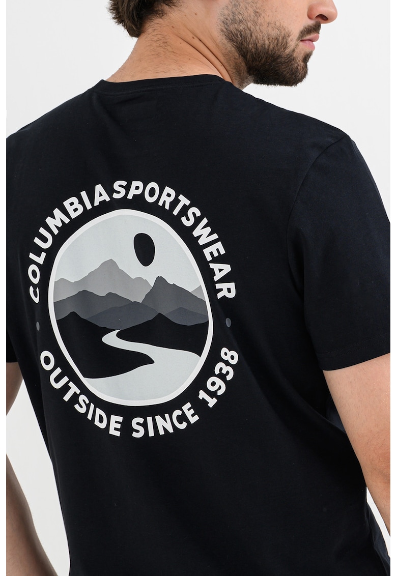 Tricou de bumbac organic cu imprimeu logo CSC™ Outdoor - Negru