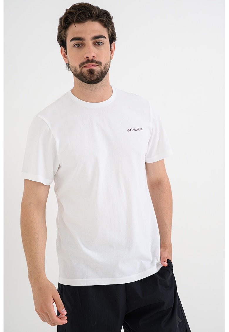 Tricou de bumbac organic cu imprimeu logo CSC™ Outdoor - Alb