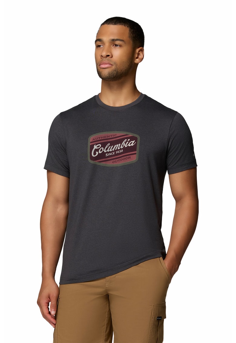 Tricou cu logo Parsons Point™ - Visiniu/Gri antracit