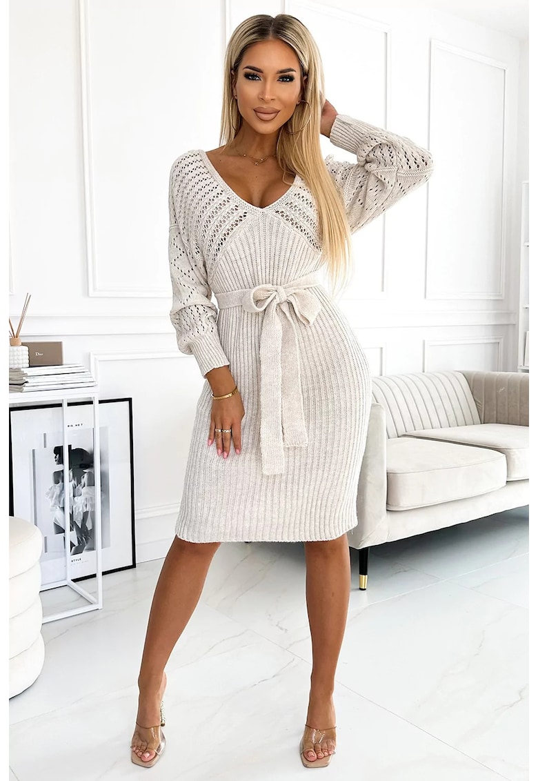 Rochie pulover - bej -