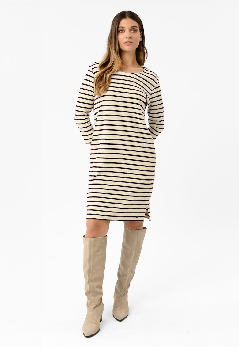 Rochie midi bumbac bej/visiniudwqfw