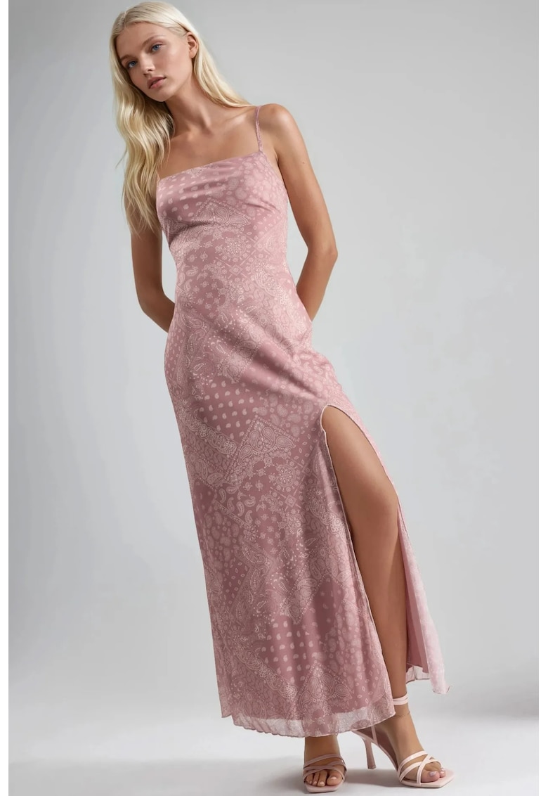 Rochie Midi - Roz - Poliester/Elastan