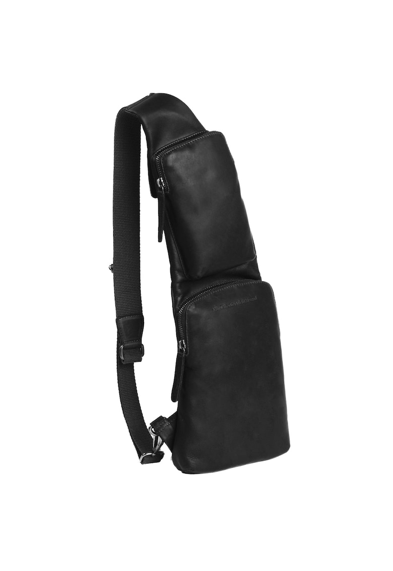 Geanta crossbody barbati piele naturala - 4 litri - Logan - - Negru
