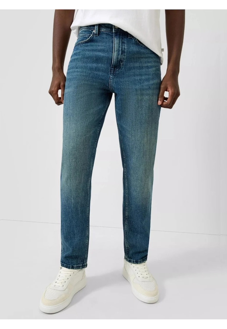 Q/S by s.Oliver Blugi barbati Devon - cu talie medie - Relaxed fit - Tapered Leg - Bleumarin inchis