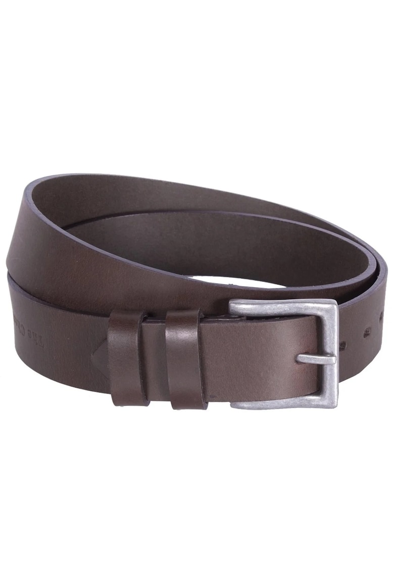 Curea piele naturala Brandon - - Maro inchis