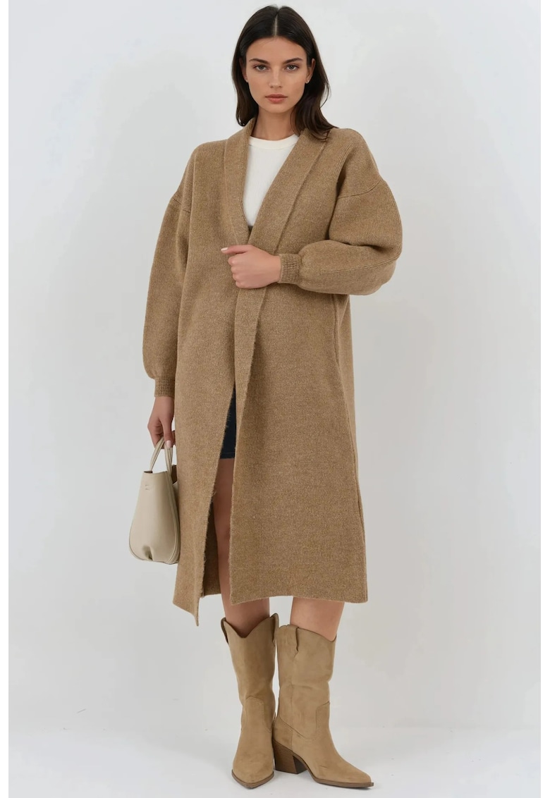 Cardigan lung - maro - acril/poliester - One Size