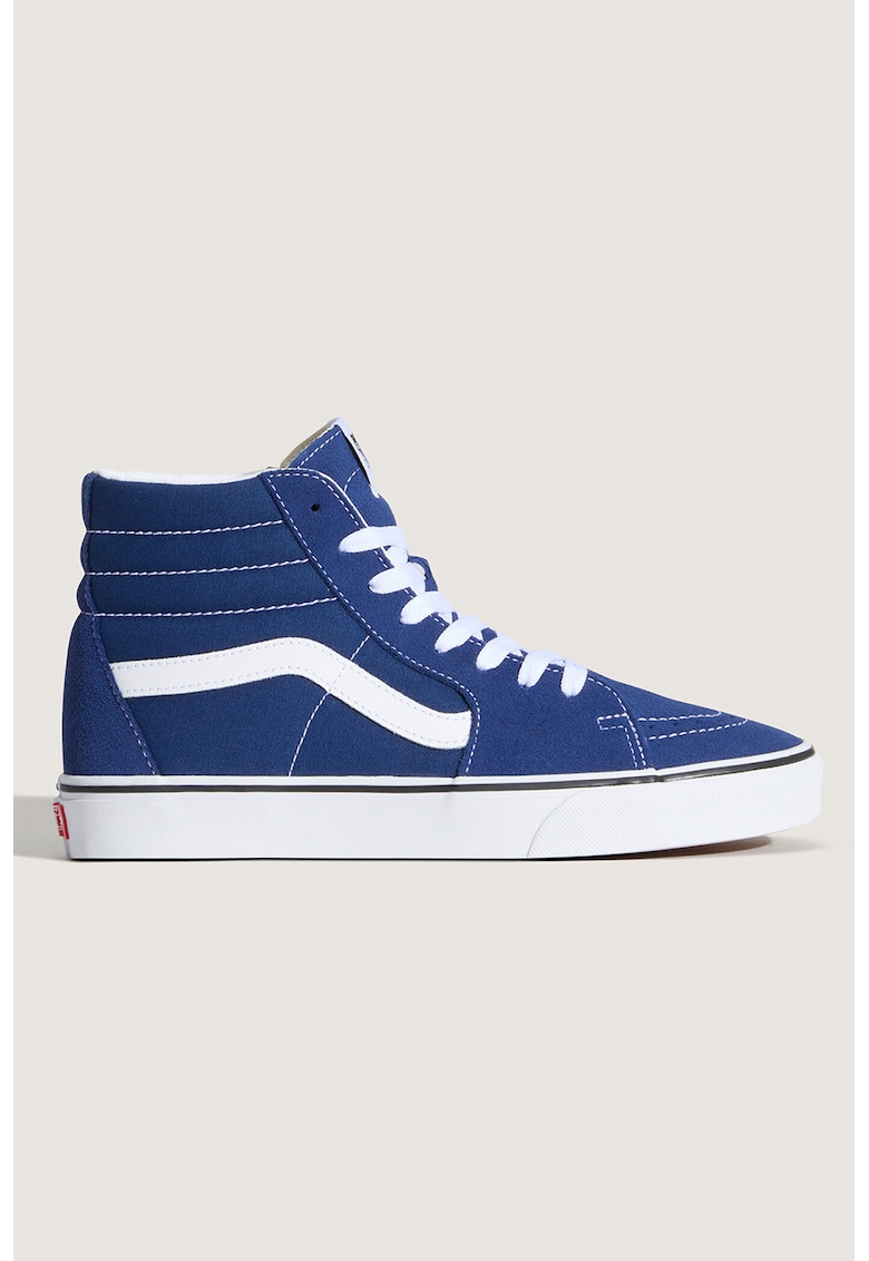 Tenisi mig-high cu model unisex SK8-Hi - Alb/Albastru inchis
