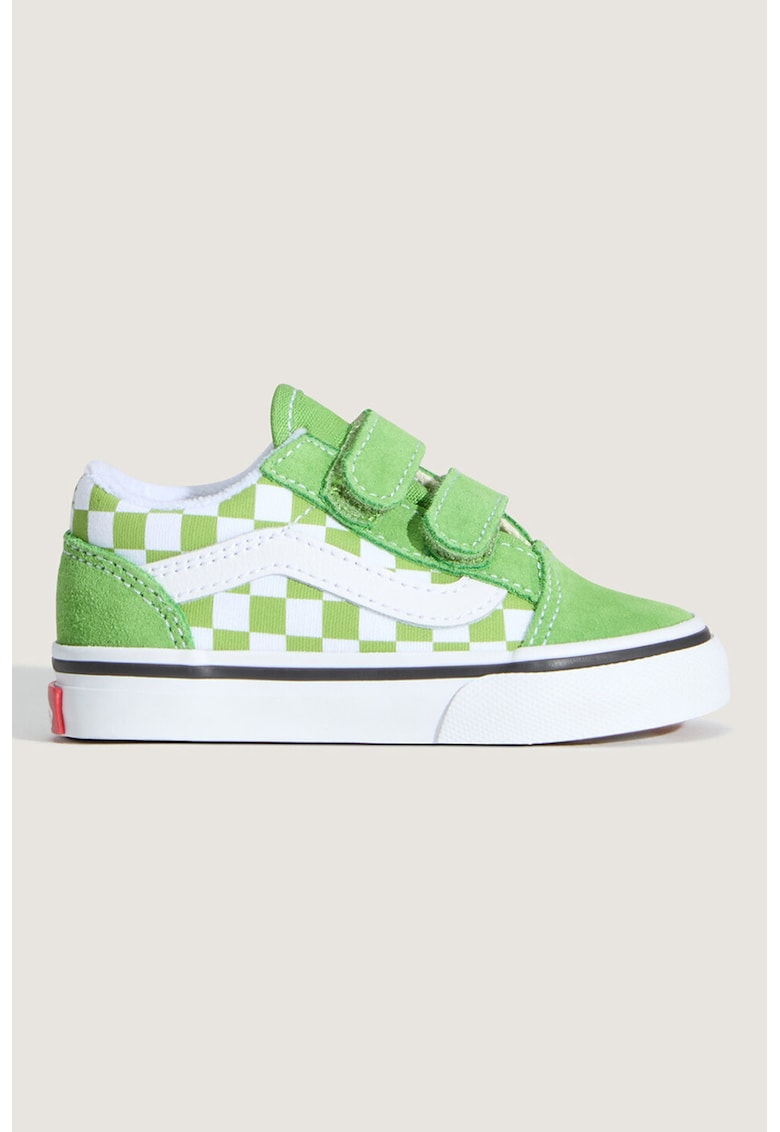 Tenisi cu garnituri din piele intoarsa Old Skool - Alb/Verde mar