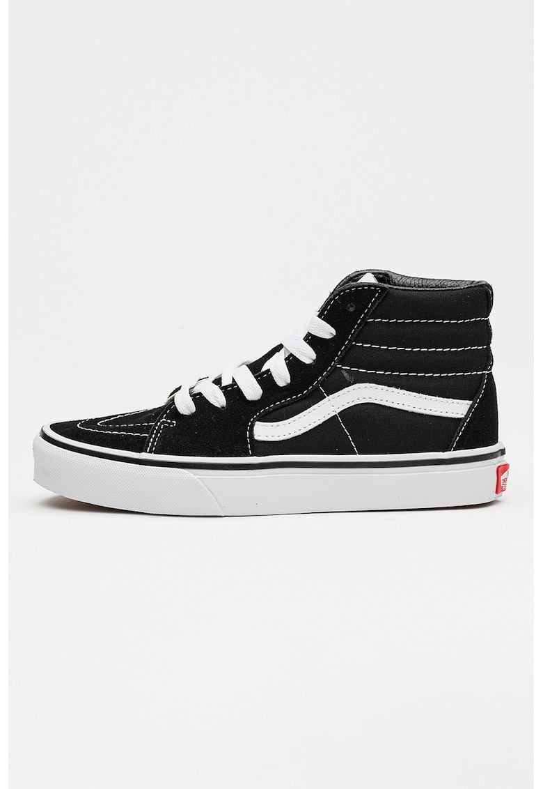 Tenisi SK8-Hi cu piele intoarsa - Alb/Negru