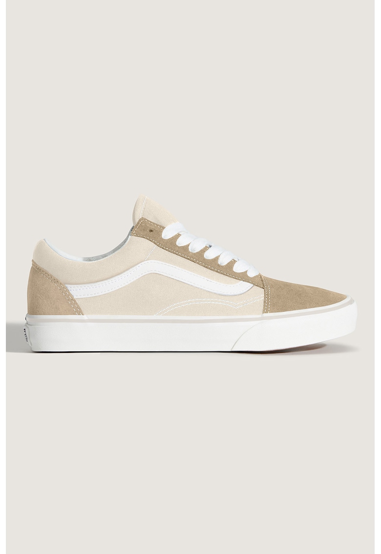 Tenisi unisex cu garnituri din piele intoarsa Old Skool Nine - Maro camel/Bej sampanie