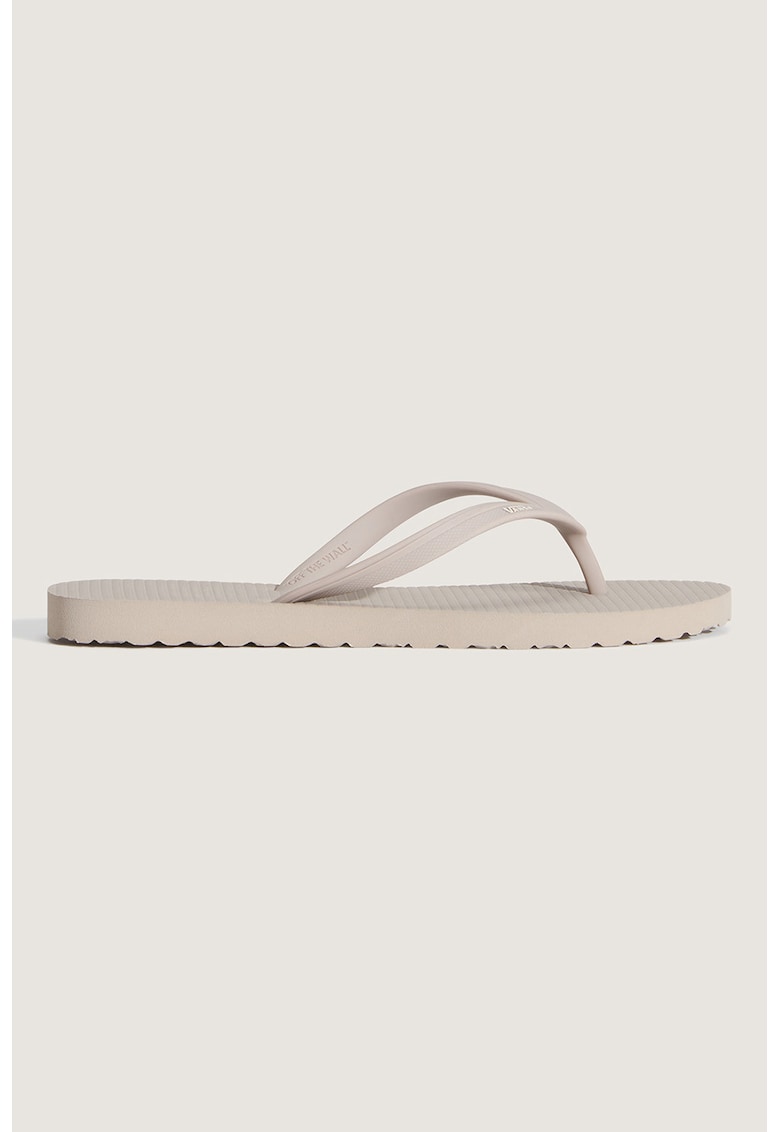 Papuci flip-flop cu aspect texturat Makena - Maro taupe deschis