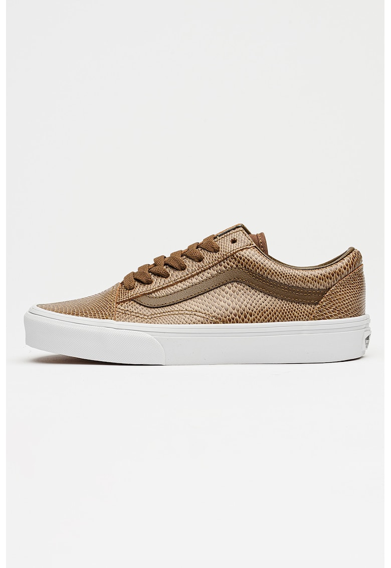 Pantofi sport Old Skool din piele cu model reptila - Maro