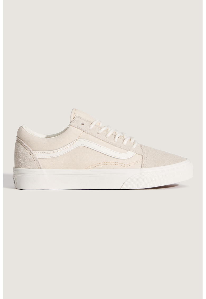 Pantofi sport low-cut Old Skool din piele intoarsa si material textil - Alb/Bej