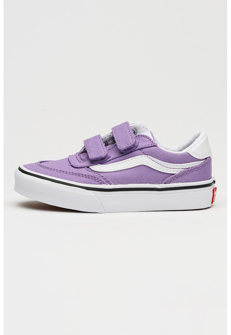 Tenisi Brooklyn cu inchidere velcro si piele intoarsa - Violet