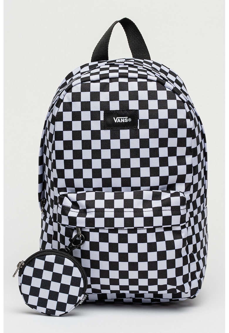 Rucsac cu model in carouri Old Skool - Negru/Alb optic