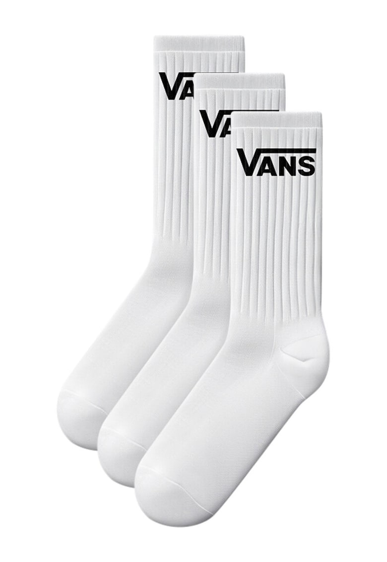 Set de sosete lungi Classic Crew - 3 perechi - Alb/Negru