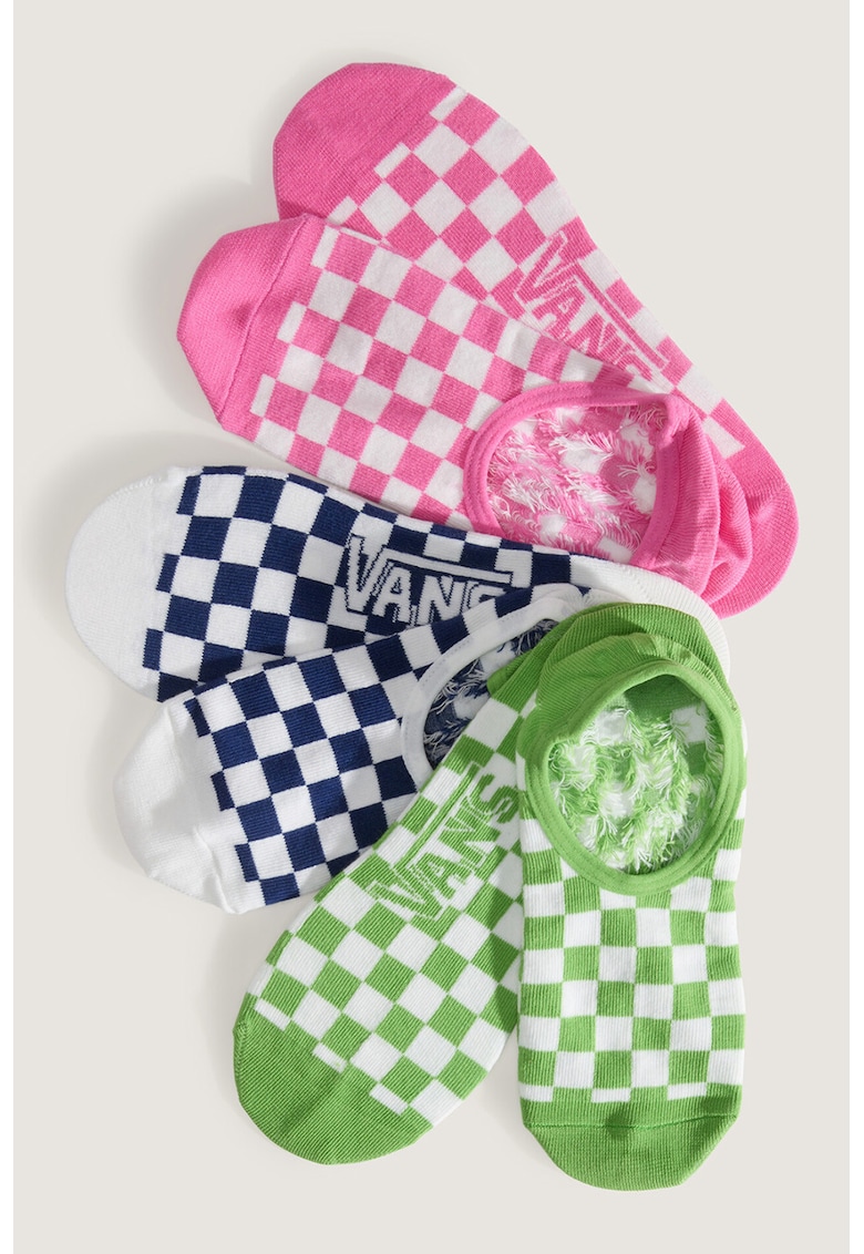 Set de sosete foarte scurte Ticker Canoodle - 3 perechi - Verde/Roz/Bleumarin