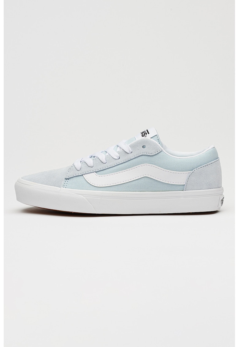 Pantofi sport cu detalii din piele intoarsa Vero - Alb/Albastru deschis