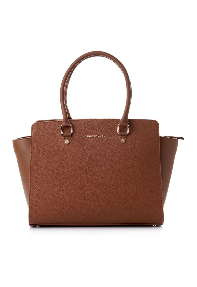 Geanta din piele ecologica cu bareta de umarqwfwqd - Maro Siena - 27x32x14