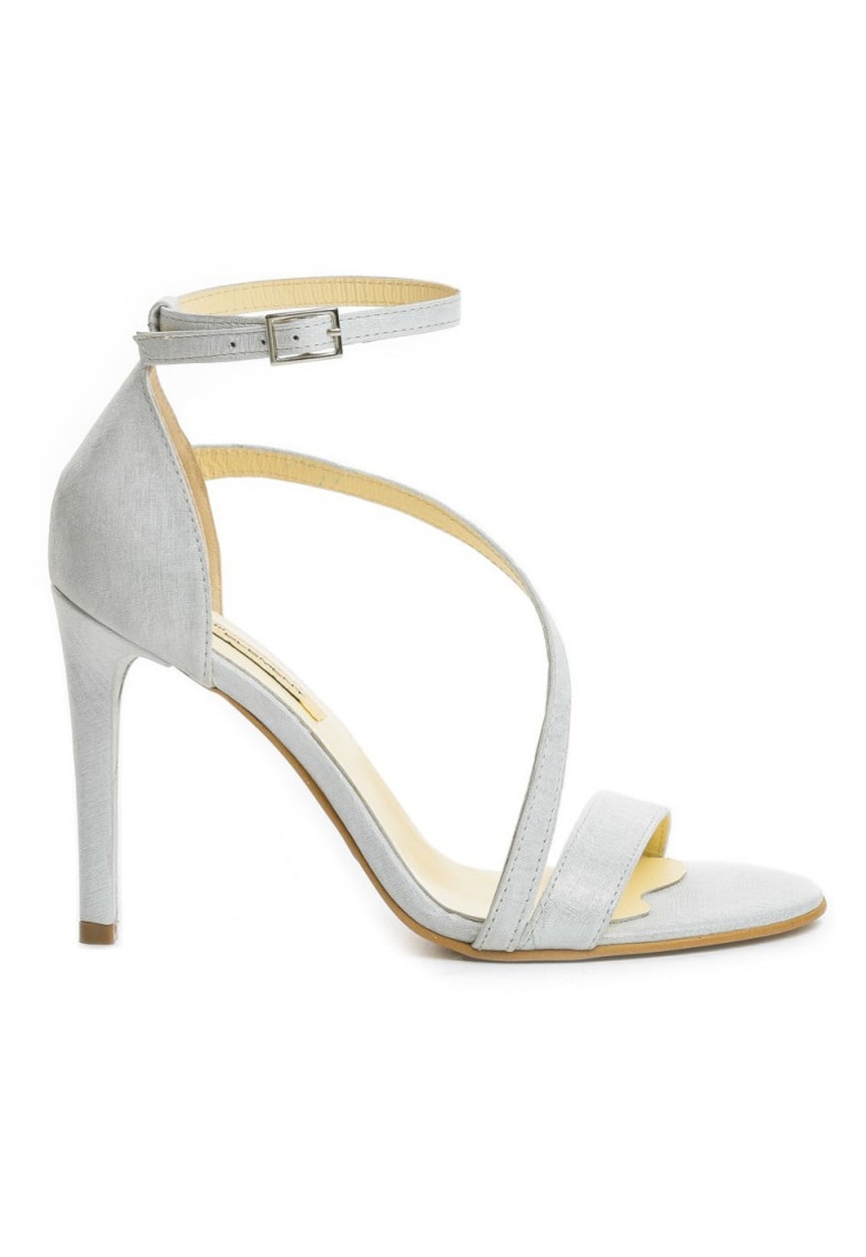 Sandale mireasa piele naturala Silver Evening