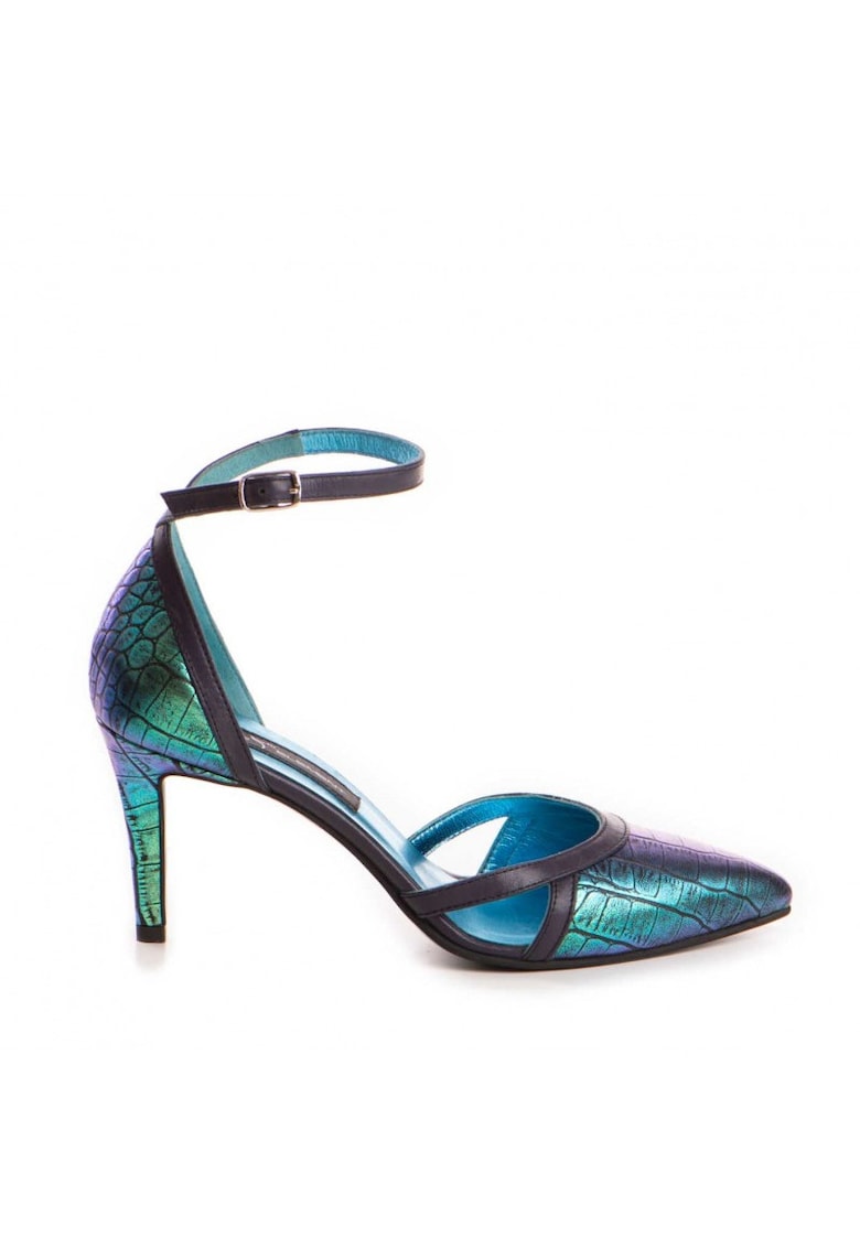 Pantofi stiletto piele naturala Verde Cassandra