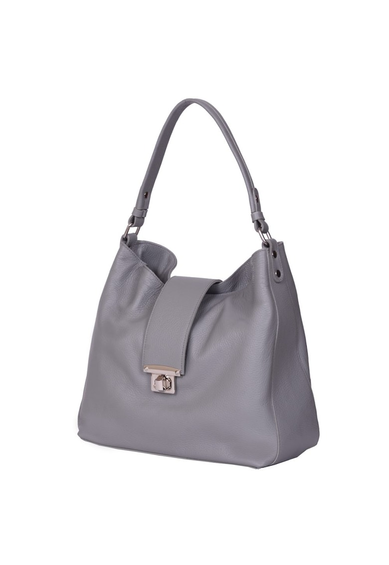 Geanta piele naturala Loredana gri - Gri