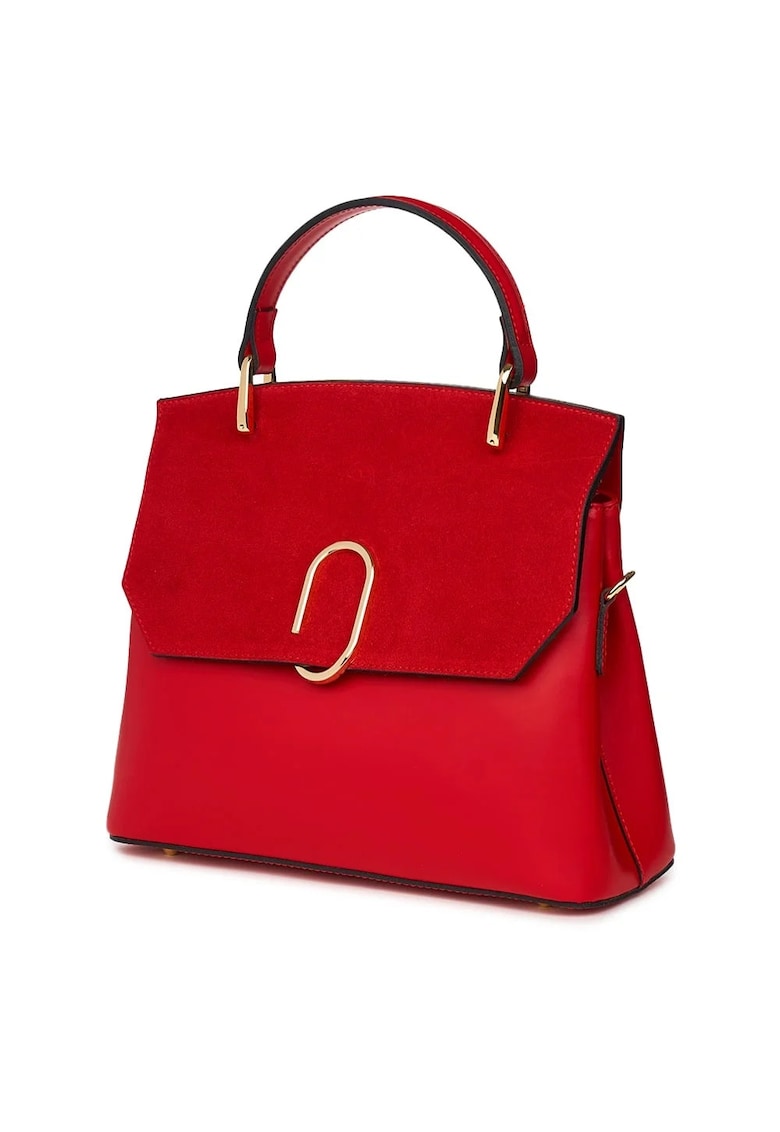 Poseta din piele naturala Ruby - Rosu
