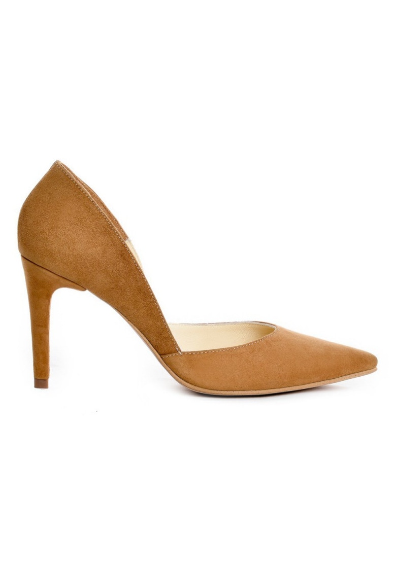 Pantofi stiletto piele naturala Maro Camel