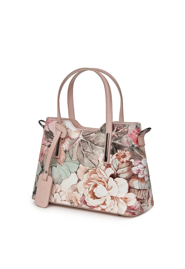 Geanta dama din piele cu model floral Mariella FF1