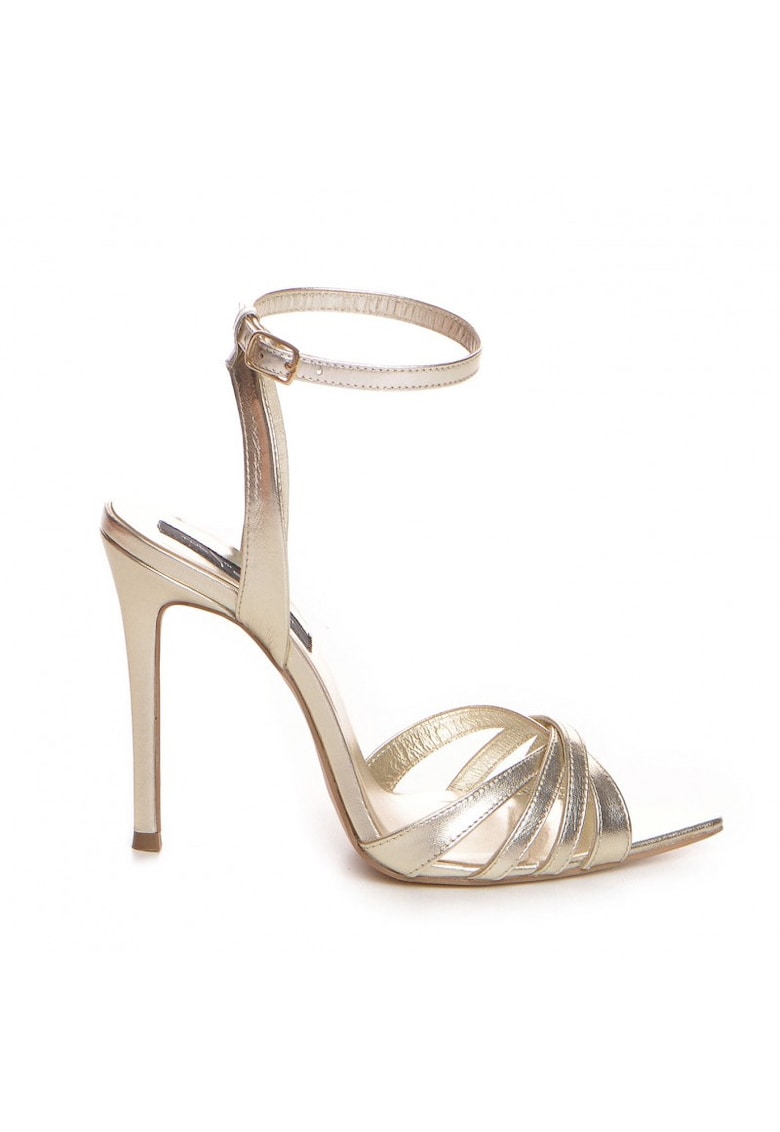 Sandale mireasa piele naturala Auriu Ana