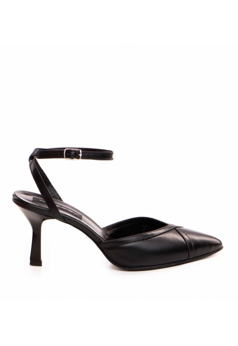 Pantofi stiletto piele naturala Negru Vivian